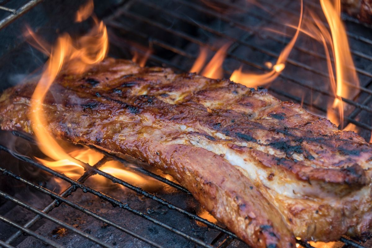 Grilled pork. spareribs